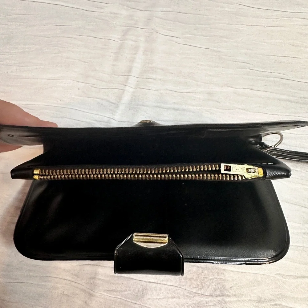 Vintage Mickey Mouse Black Golf Clutch Wallet 1970/80s Made in Hong‎ Kong